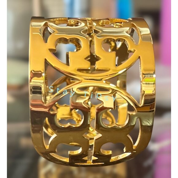 Tory Burch Gold Miller Bangle Bracelet - Picture 3 of 8